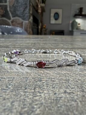 Prime Art & Jewel (PAJ) Sterling Silver and Semi Precious Stone Bracelet